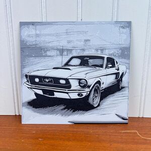 Classic Fastback Mustang Art, Car Art, Textured Art, Wall Art
